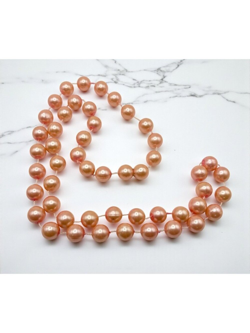 Pink Bead Necklace Long Strand Large Beaded Layering Fashion Jewelry
